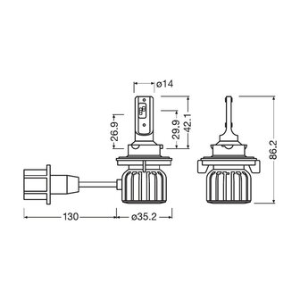 Osram H13 HL Bright LED Koplamp Set P26.4t