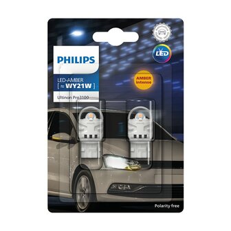 Philips WY21W LED Retrofit Oranje 12V WX3x16d 2 Stuks