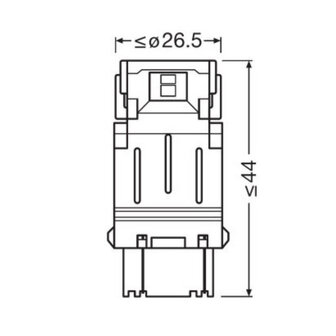 Osram P27/7W LED Retrofit Rood 12V W2.5x16q 2 Stuks