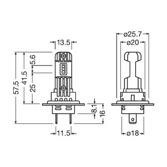 Osram H7/H18 HLM Easy LED Koplamp Motor 12V