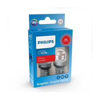 Philips P21W LED Retrofit Rood 12V 2 Stuks