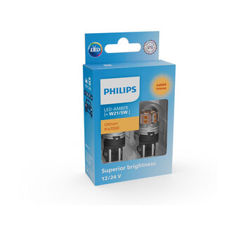 Philips W21/5W LED Retrofit Oranje 12-24V 2 Stuks