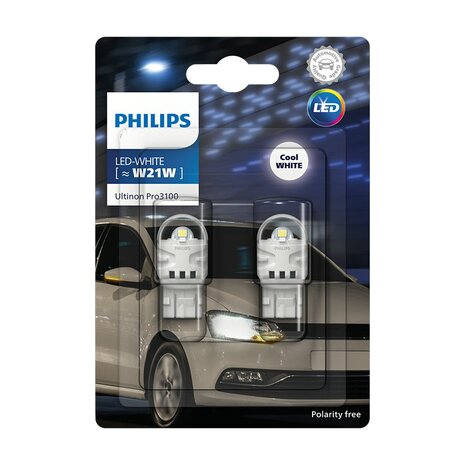 Philips LED Retrofit Wit W21W 12V W3x166d 2 Stuks