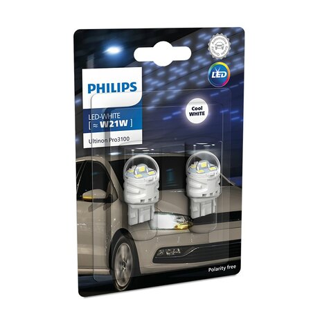 Philips LED Retrofit Wit W21W 12V W3x166d 2 Stuks