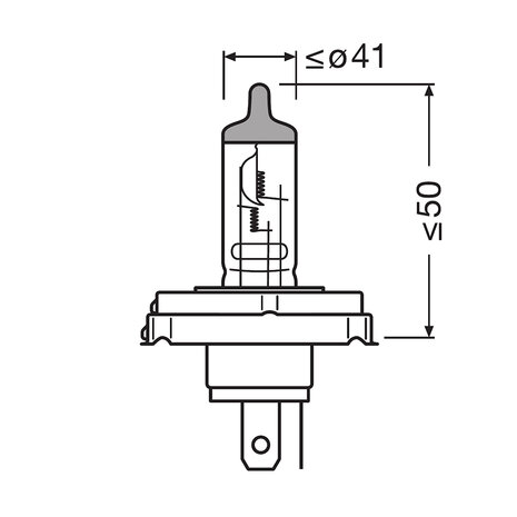 Osram R2 Halogeenlamp 12V 45/40W P45t Original Line