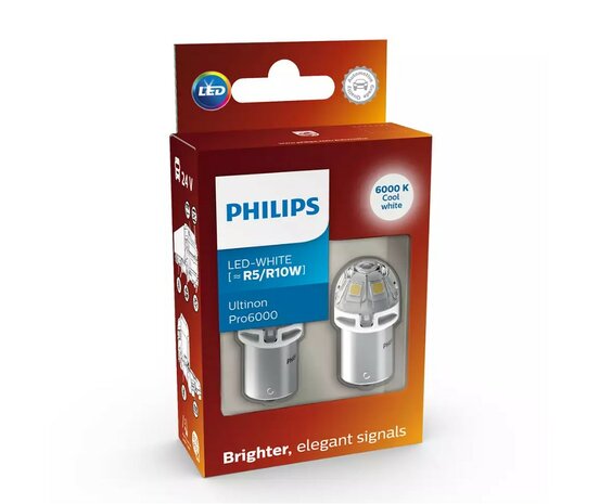 Philips R5W/R10W LED Retrofit Wit 12/24V 2 Stuks