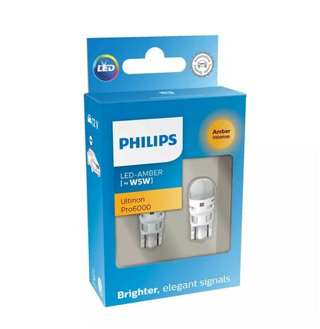 Philips W5W LED Retrofit Oranje 12V 2 Stuks