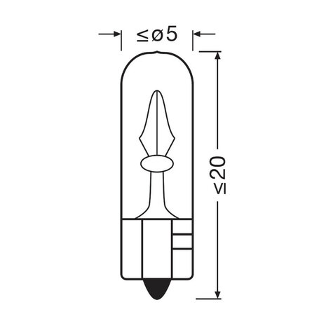 Osram W2.3W Gloeilamp 12V W2x4.6d Original Line 10 Stuks