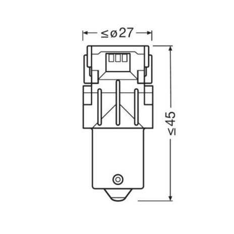 Osram P21W LED Retrofit Rood 12V BA15s 2 Stuks